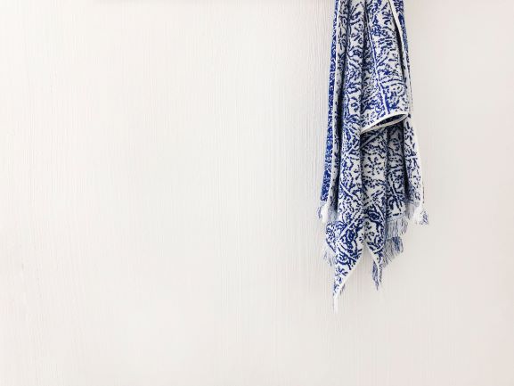 Towel hanging on the wall