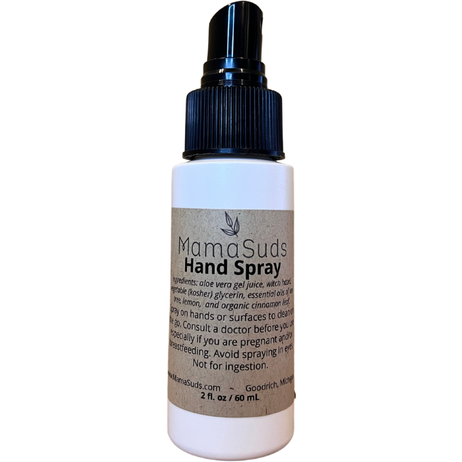 Hand Spray with pure essential oils.