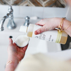Wash hands with MamaSuds Castile Soap